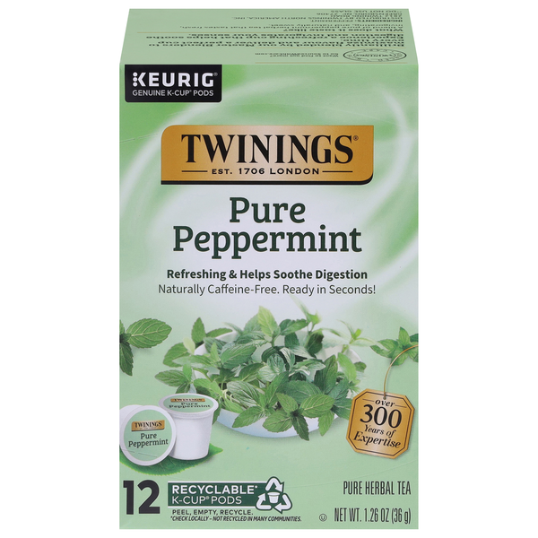 Twinings K-Cup Pods Pure Peppermint Herbal Tea