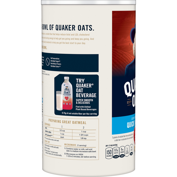 Quaker Oats, 100% Whole Grain, Quick 1-Minute