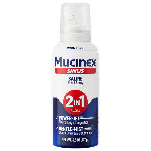 Mucinex Drug Free Sinus Saline 2 in 1 Nasal Spray