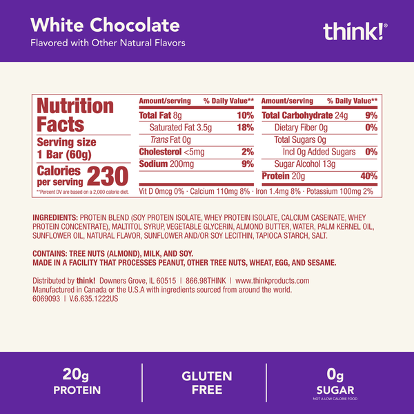 think! High Protein White Chocolate Bar
