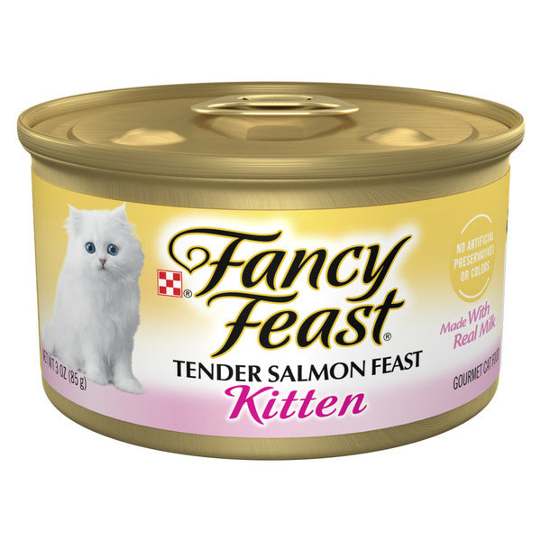 Purina Fancy Feast Grain Free Pate Wet Kitten Food, Tender Salmon Feast