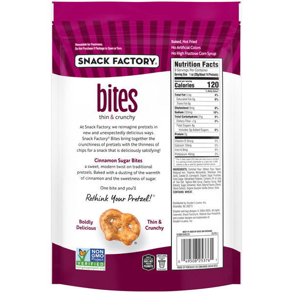 Snack Factory Cinnamon Sugar Pretzels