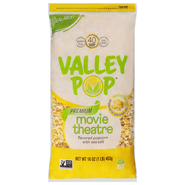 Valley Pop Premium Movie Theater Popcorn with Sea Salt
