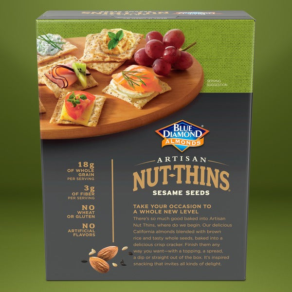 Blue Diamond Artisan Almond Rice Crackers, Sesame Seed