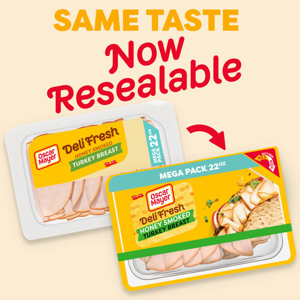 Oscar Mayer Honey Smoked Turkey Breast Sliced Deli Sandwich Lunch Meat Mega Pack