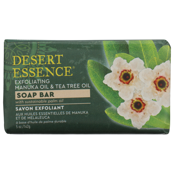 Desert Essence Exfoliating Manuka Oil & Tea Tree Oil Soap Bar