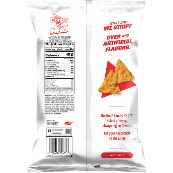 Doritos Simply NKD Nacho Cheese Flavored Tortilla Chips