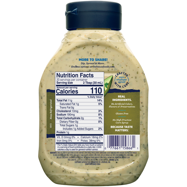 Litehouse Family Size Avocado Ranch Dressing & Dip