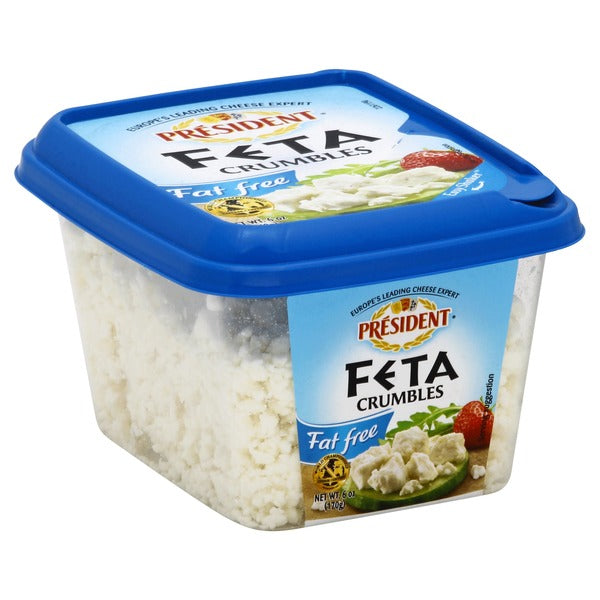Président Crumbled Feta Cheese, Fat Free