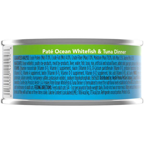 Purina Friskies Pate Wet Cat Food, Ocean Whitefish & Tuna Dinner