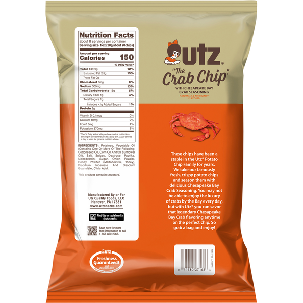 Utz Potato Chips with Chesapeake Bay Crab Seasoning Family Size