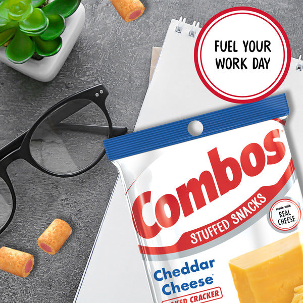 COMBOS Stuffed Snacks Cheddar Cheese Baked Cracker Snacks
