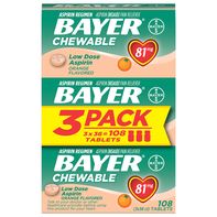 Bayer 3 Pack Tablets Orange Flavored 81 mg Chewabl...
️
