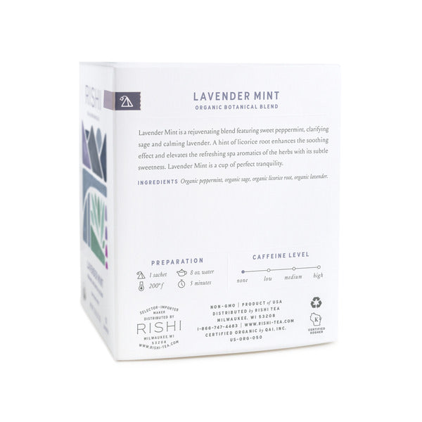 Rishi Tea & Botanicals Lavender Mint, Tea Sachets