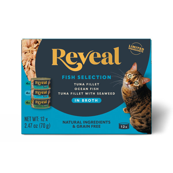 Reveal Natural Wet Cat Food, Fish, Variety Pack Broth