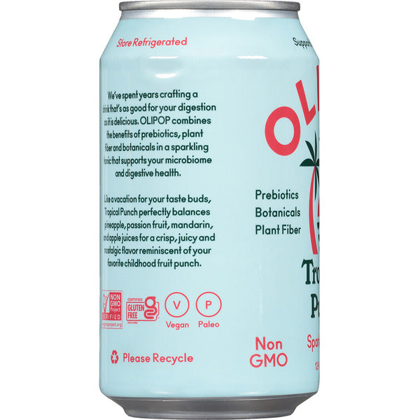 OLIPOP Prebiotic Soda, Tropical Punch