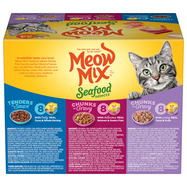 Meow Mix Seafood Selections Variety, Wet Cat Food