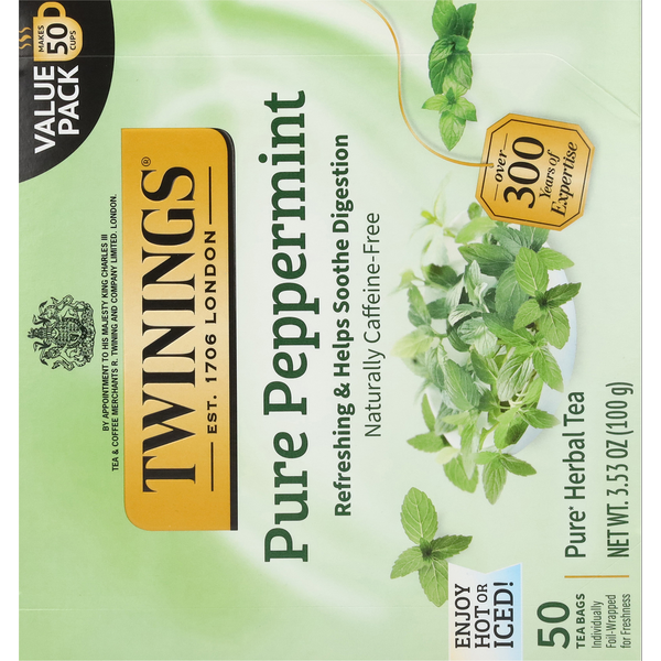 Twinings Caffeine-Free Pure Peppermint Herbal Tea Value Pack