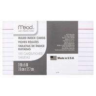 Mead 3" X 5" Ruled Index Cards️