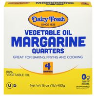 Dairy Fresh Margarine, Vegetable Oil, Quarters️