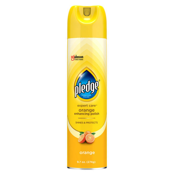 Pledge® Expert Care™ Wood Polish Shines and Protects Aerosol, Orange Enhancing