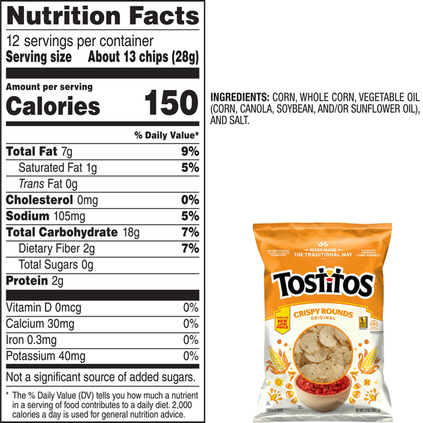 Tostitos Tortilla Chips, Crispy Rounds, Original
