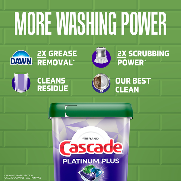 Cascade Platinum Plus Dishwasher Pacs, Fresh Scent