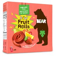 BEAR Snacks Fruit Rolls, Sour Strawberry