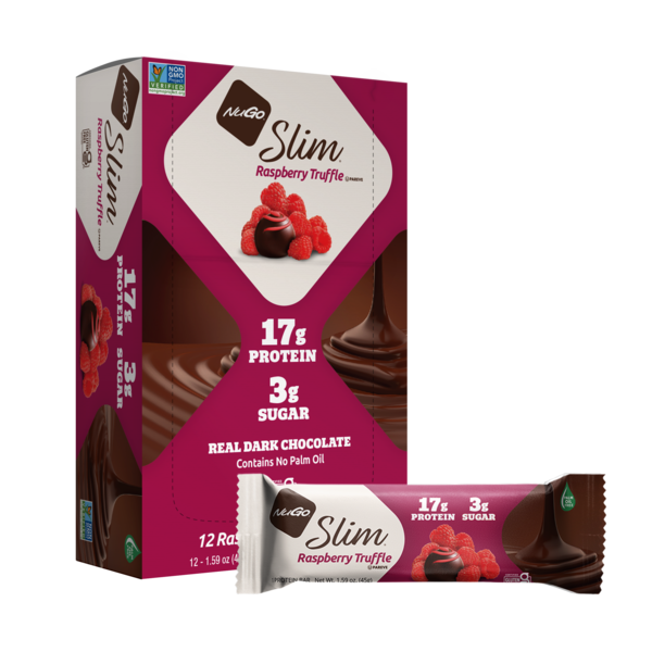 NuGo Slim Raspberry Truffle, Gluten Free, Low Sugar, High Protein Bar