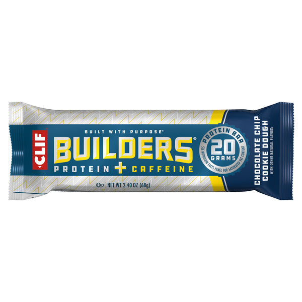 BUILDERS Chocolate Chip Cookie Dough With Caffeine Flavor Plant Based Protein Bar 2.4 oz