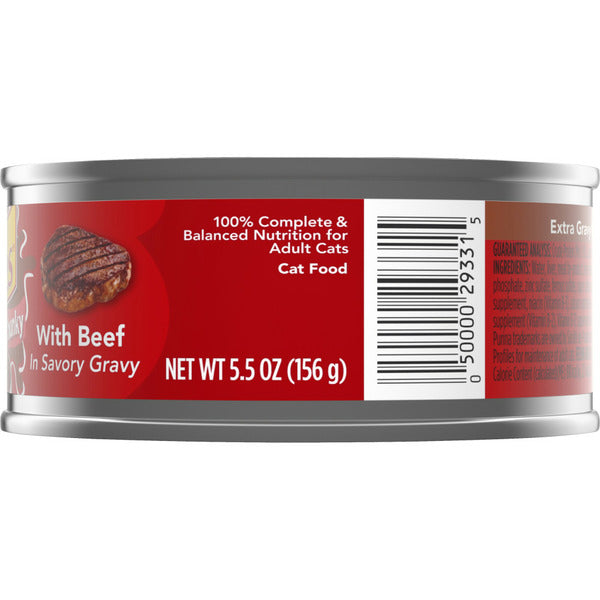 Purina Friskies Gravy Wet Cat Food, Extra Gravy Chunky With Beef in Savory Gravy DestGlow