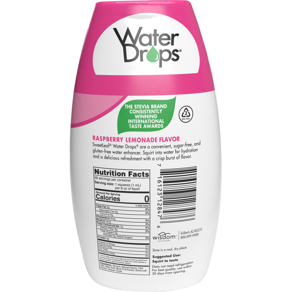 SweetLeaf Water Enhancer, Delicious Stevia, Zero Sugar, Raspberry Lemonade