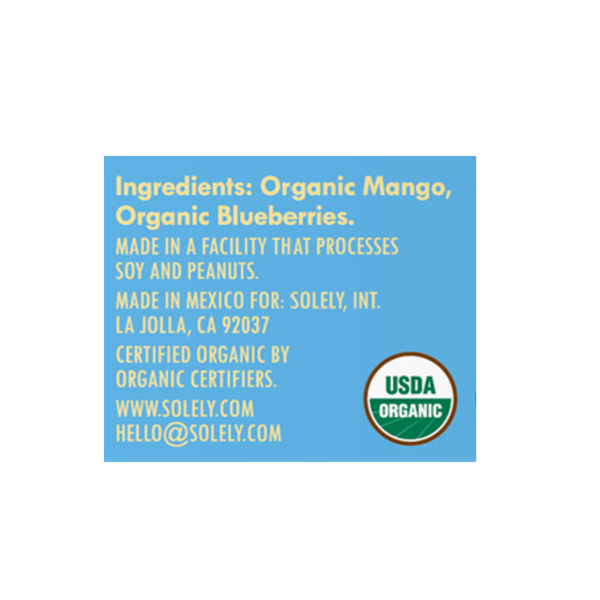 Solely: Fruit Jerky, Organic, Mango & Blueberry, Multipack