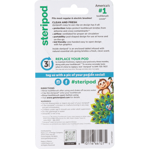 Steripod Toothbrush Protectors, Strawberry Scent