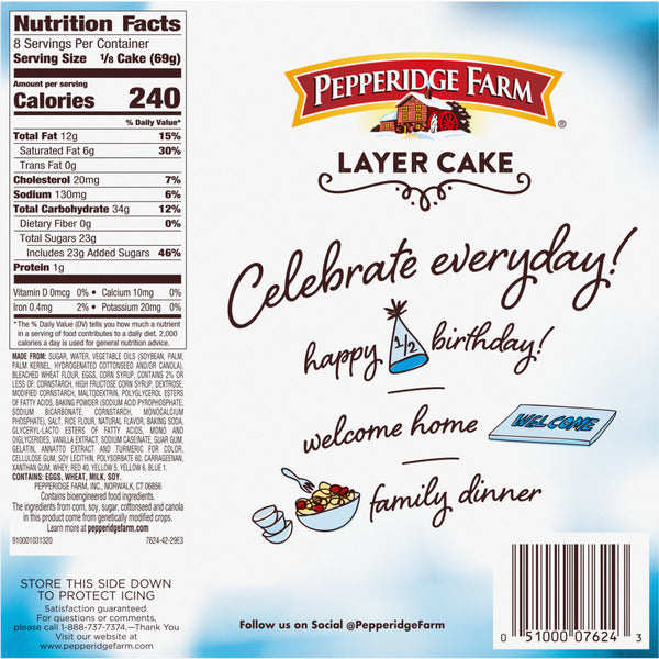Pepperidge Farm Frozen Confetti Vanilla Layer Cake