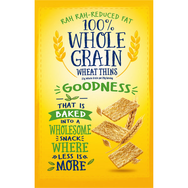 WHEAT THINS Reduced Fat Snacks, Whole Grain Wheat Crackers, Snack Crackers 8 oz
