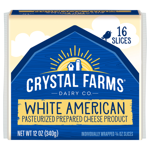 Crystal Farms Cheese Slices, White American