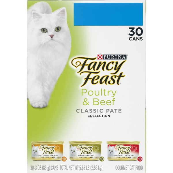Purina Fancy Feast Poultry and Beef Feast Classic Pate Collection Grain Free Wet Cat Food DestGlow