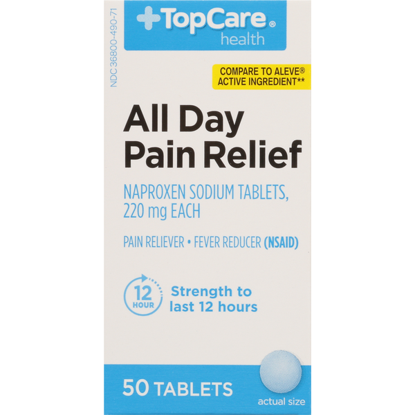 TopCare All Day Pain Relief, 220 mg, Tablets