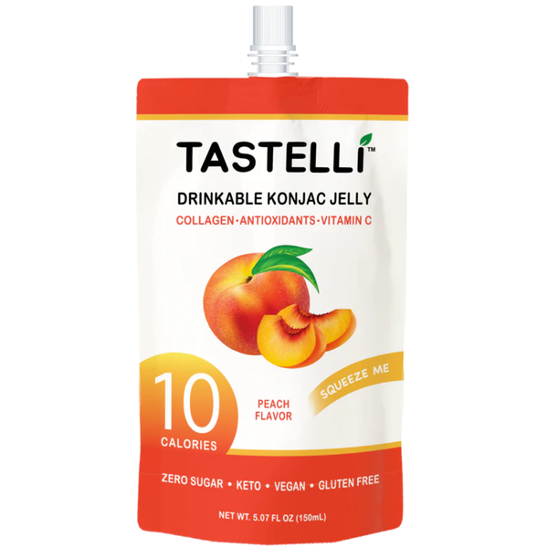Tastelli Konjac Jelly Infused with Collagen Drink Pouch, Peach