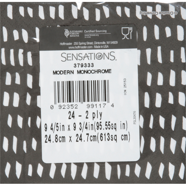 Sensations Modern Monochrome 2 Sided 2-Ply Napkin