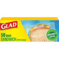 Glad Zipper Food Storage Plastic Bags, Sandwich️