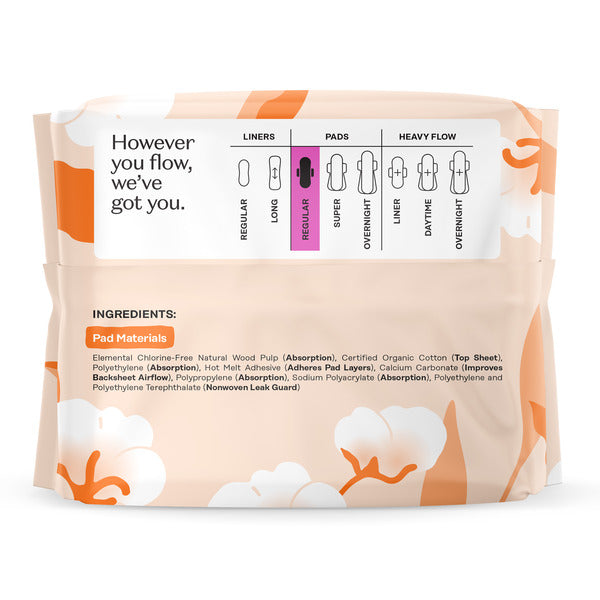 The Honey Pot Company 100% Organic Cotton Comfort Cover Regular Pads