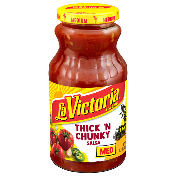LA VICTORIA Thick & Chunky Med Salsa, 15.5 OZ