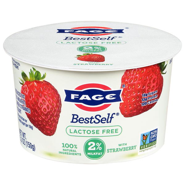 FAGE Lactose Free Reduced Fat Greek Strained Yogurt with Strawberry