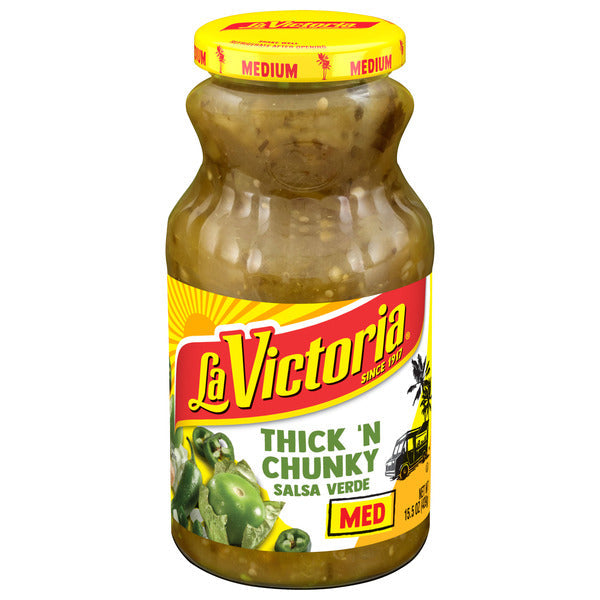 LA VICTORIA Thick & Chunky Verde MED Salsa, 15.5 OZ