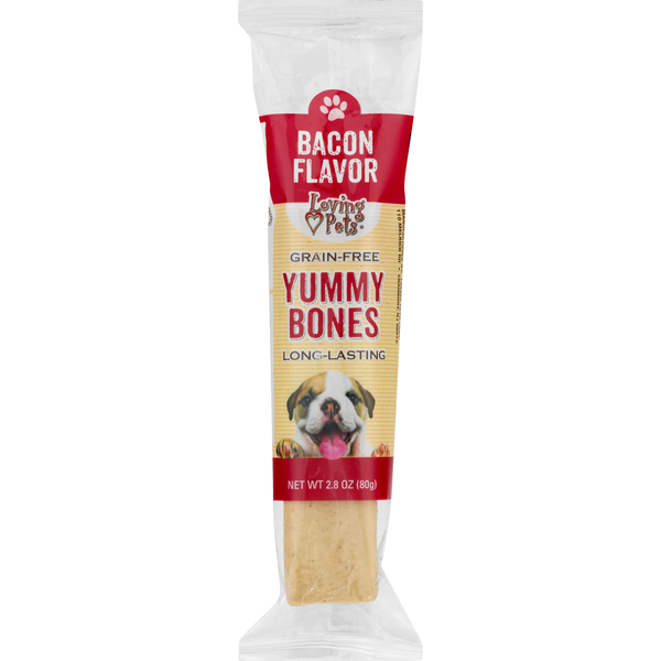 Loving Pets Dog Treats, Yummy Bones, Grain-Free, Bacon Flavor