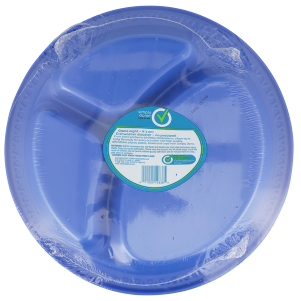 Simply Done 10-1/4" Party Compartment Plastic Plates