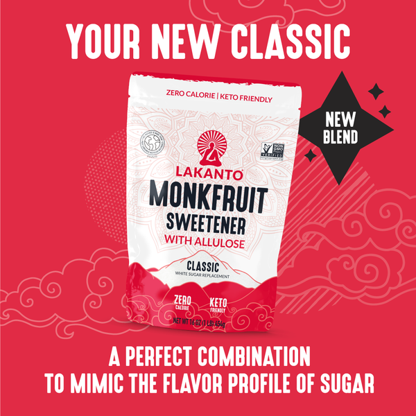 Lakanto Classic Monk Fruit Sweetener with Allulose, White Sugar