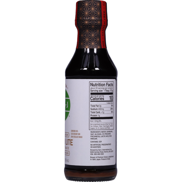 San-J Brewed Soy Sauce, Tamari Lite, 50% Less Sodium